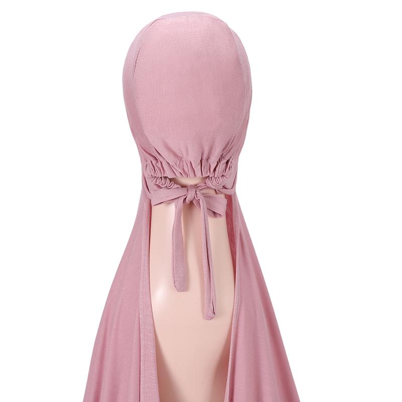 Muslim Modal Adjustable Scarf Rope Cap Jersey Lnstant Hijab Soft Turban Plain Shawl Solid Headband Wraps Foulard Femme