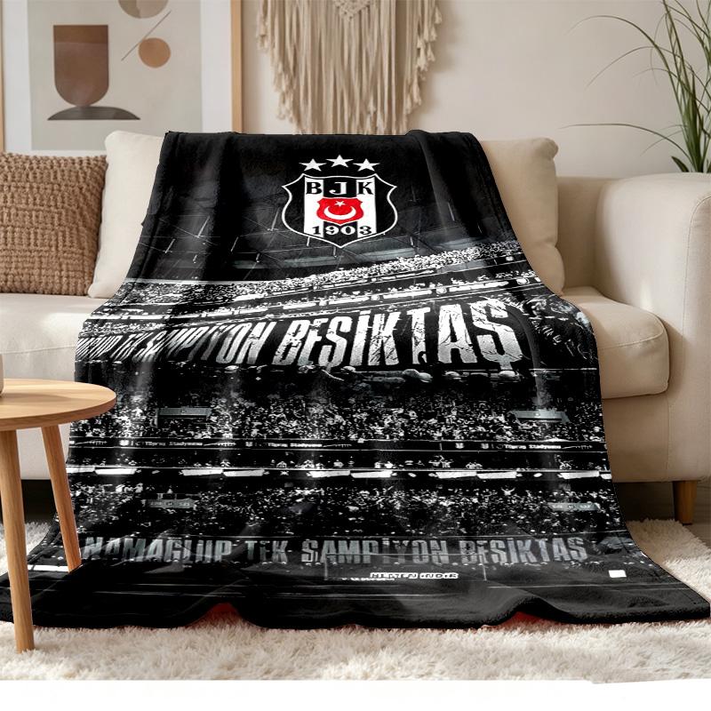 Besiktas JK Měkká a pohodlná flanelová Vhodná na pohovky obývací pokoje venkovní kempování cestování a také skvělý dárek k výročí