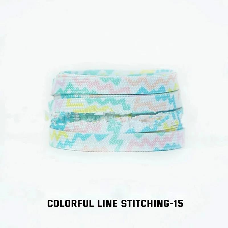Stripes Tie-dye Laces Dazzling Blue Shoelace Colorful Flat Gradation Shoelaces Sneakers Personality Rope Men Women with The Same