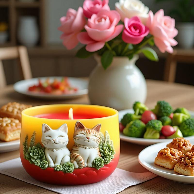 Cats Shape Silicone Molds Suitable for Resin Crafts Embossed Planter Jewelry Making Multipurpose Holiday Decoration