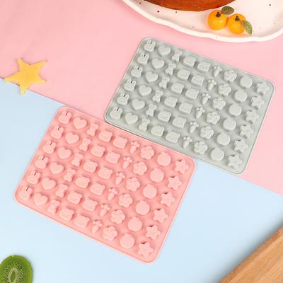 54 Cavities DIY Mini Fruit Animal Silicone Mold Non-stick Chocolate Ice Cube Tray Dropper Candy Fudge  Jelly Baking Mould