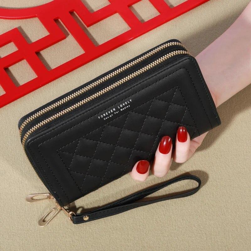 

Long Women s Wallet Female Purses Tassel Coin Purse Card Holder Wallets Double Zipper Pu Leather Clutch Luxury Money Phone Bag