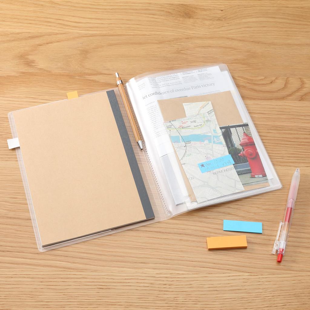 MUJI Slim Pocket Holder That Doubles As a Notebook 6 38708612 Cover, A5, Pockets,