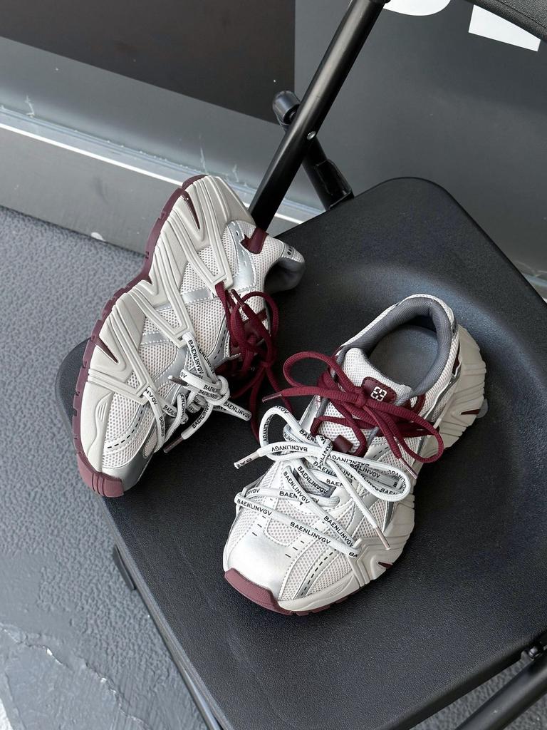 Leather platform dad shoes women's 2025 autumn new mesh breathable comfortable versatile casual sports shoes running shoes