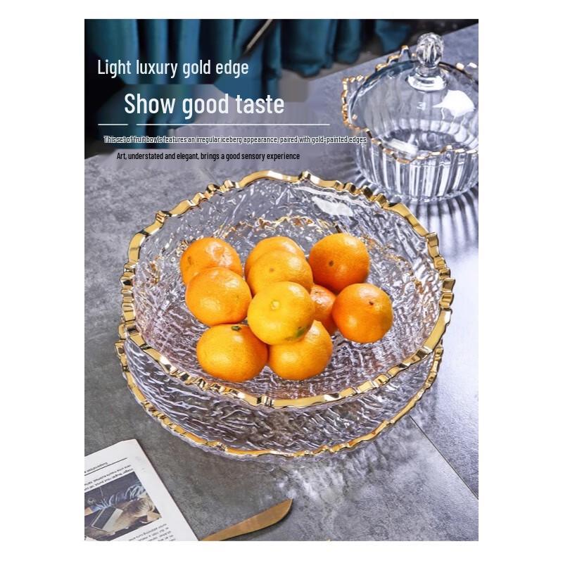 Yude Light Luxury Crystal Glass Fruit Plate Set