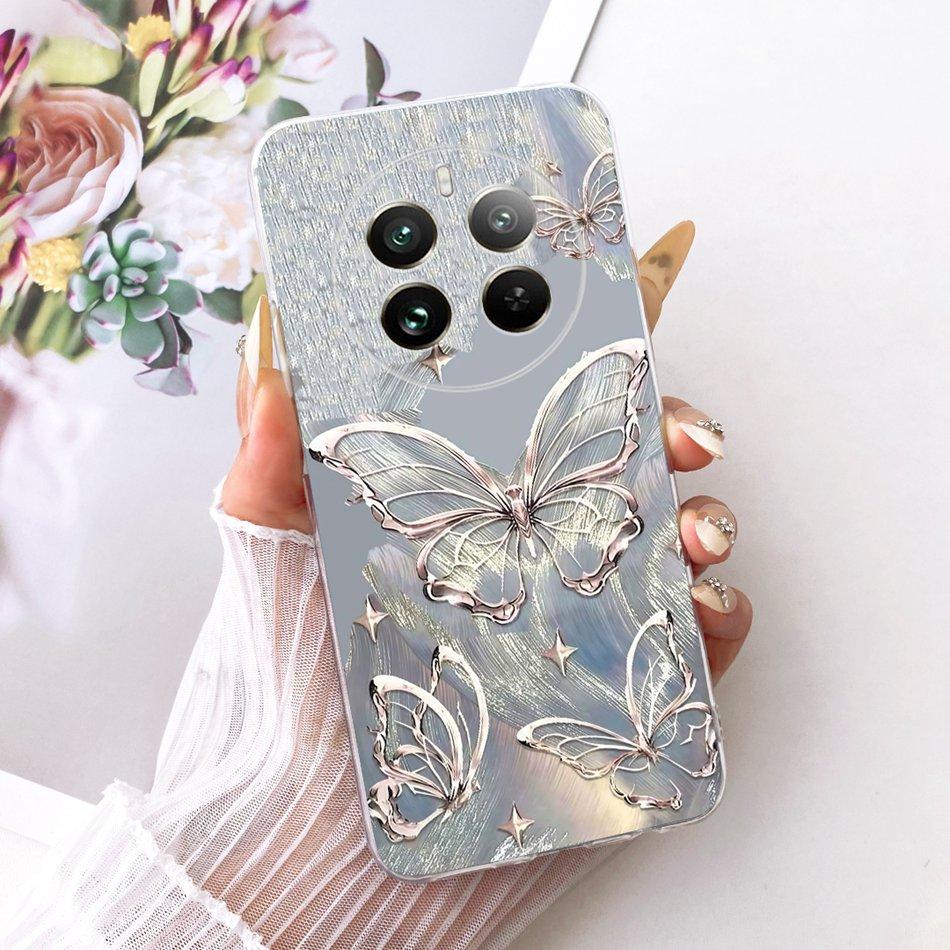 For Realme 12+ 12X 12 5G Cute Flower Butterfly Cat Painted Case For Realme12 5G 12 Plus 12X 12Plus Soft Silicone TPU Phone Cases
