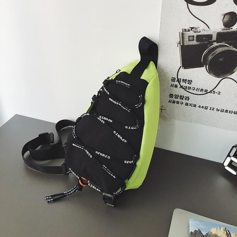 

New niche design crossbody spring outdoor sports contrasting colors 2025 fanny pack cycling shoulder bag men s and women s breast bags зелёный