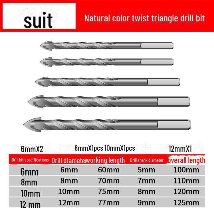 4-Edge Cross Tile & Glass Drill Bit Set for Ceramics