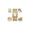 "Japanese Quartz Women's Hip Hop Square Watch with Diamond Waterproof Analog Display Gold Chain Band Fashion Accessory"