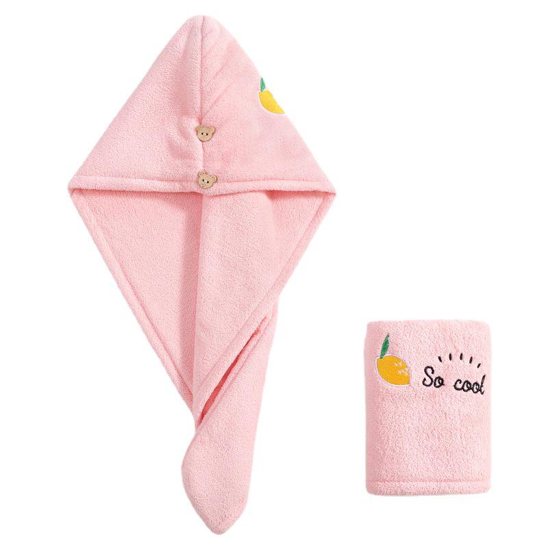 Thickened Double-Layer Coral Fleece Quick-Dry Hair Cap for Women, Water-Absorbent and Customizable with Logo