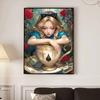 Diamond Mosaic Colorful Diamond Painting Alice In Wonderland Full Round Embroidery Cartoon Creative Hobbies Wall Decor