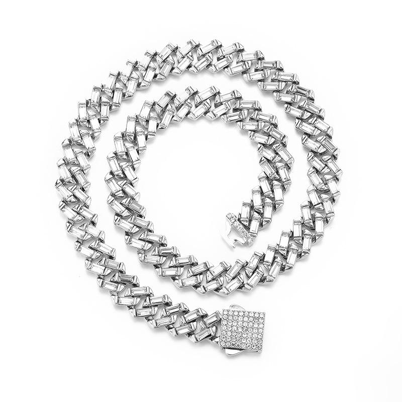 European & American 13mm Diamond-Studded Cuban Chain: Hip-Hop Fashion Pendant for Couples