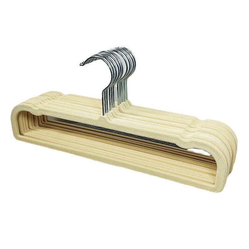 35CM multifunctional non-slip non-marking ABS flocking hanger clothing store trouser rack tie rack adult plastic Velvet hanger