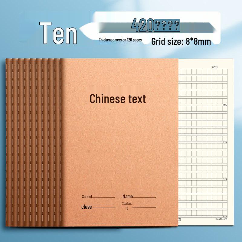 3rd Grade English & Math Composition Workbook for Primary & Junior High Students with Pen