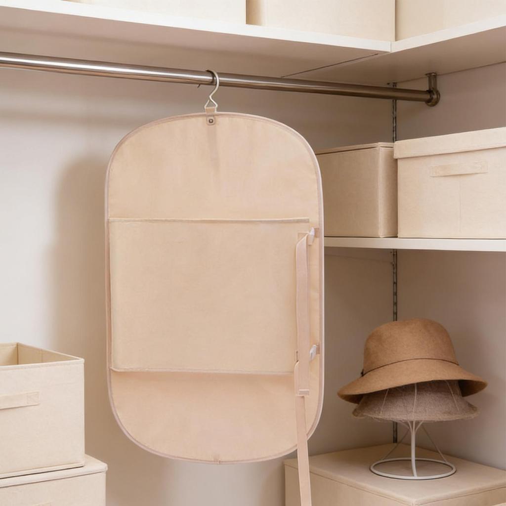 Space-saving Hanging Clothing Bag With Metal Hook Adjustable Compression Wardrobe Storage Dress Covers Garment Bags