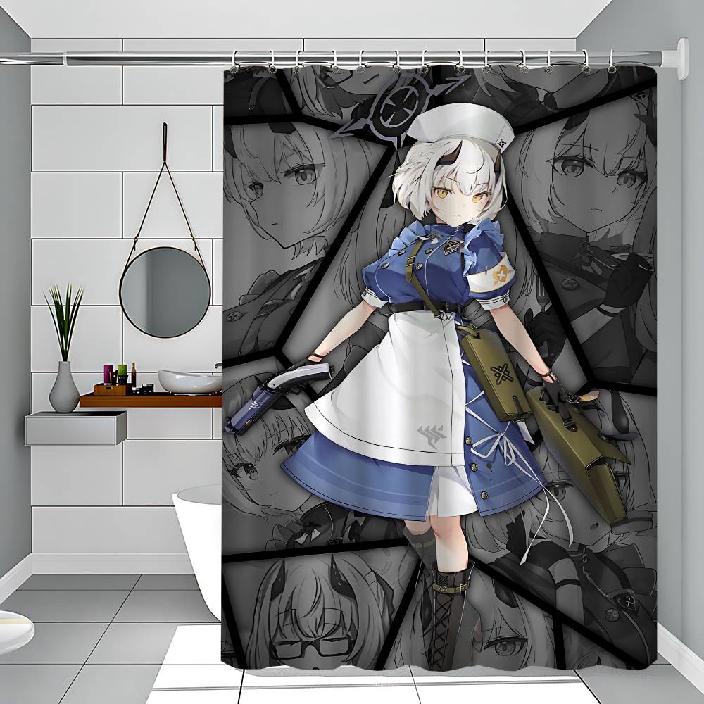 

Game N-Nikke Waterproof Polyester Shower Curtain Waterproof Bathroom Curtain Liners 90X180Cm With 12 Hooks 90x180 cm