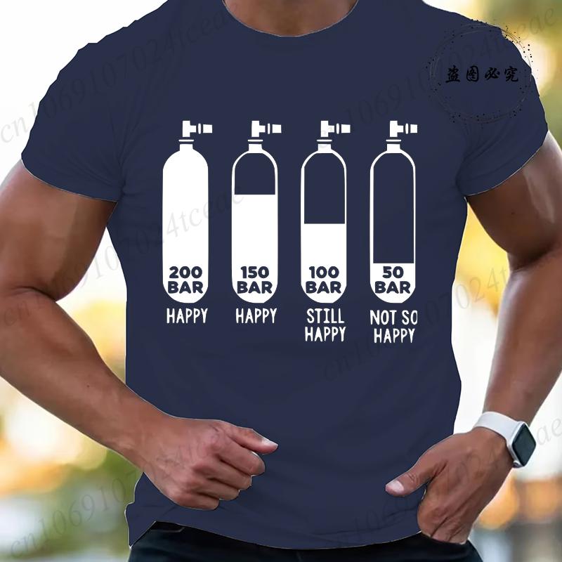 New Trendy Summer Tshirts Fashion Men Women Tshirt Funny Diving Divers 200 Bar Print Tshirts Short Sleeve Tops Diving Tshirts