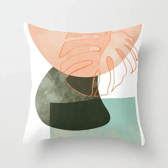Kissenbezug für nordisches Wohnzimmer, abstrakt, schwarz, grau, Heimdekoration, Sofa, Kissenbezug