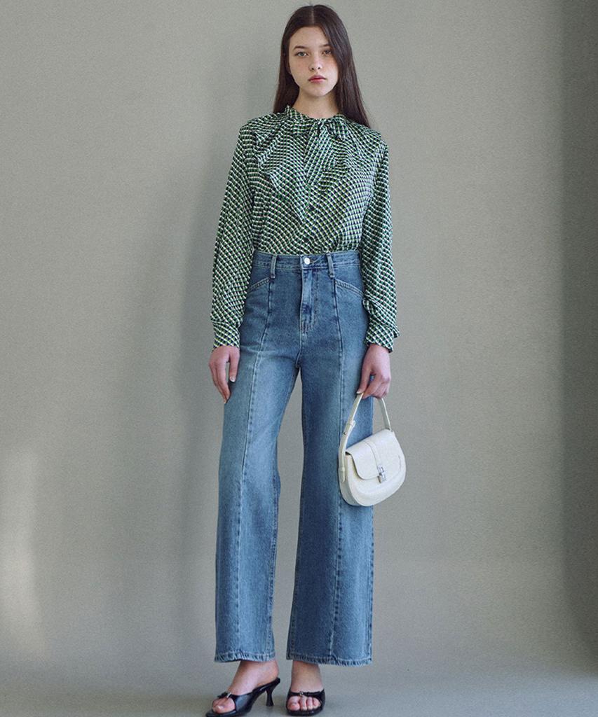 LUSIDA Rodin Pattern Ribbon Blouse