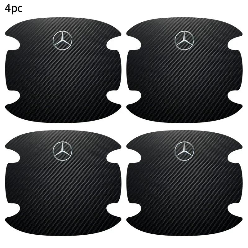 

4 шт./комплект Наклейка на ручку дверной чаши автомобиля из углеродного волокна, защищающая от царапин, для Mercedes Benz AMG W204 W205 W211 W212 W213 W176 GLA CLA