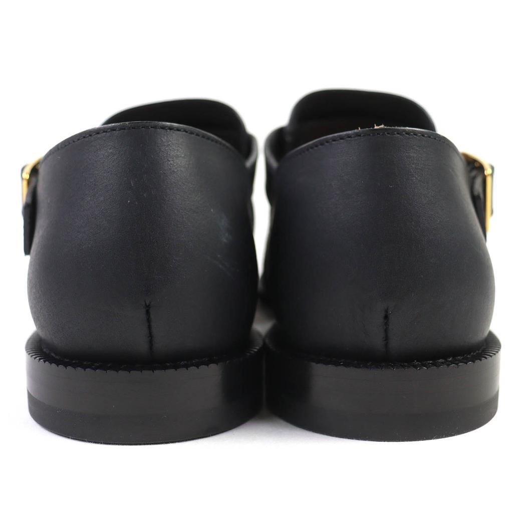 Pristine LOEWE Sandals CAMPO Logo Buckle Gurkha Sandals Black 39 L814465X77 Used