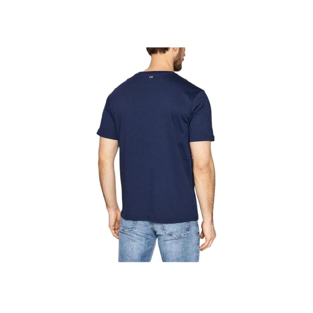 Calvin Klein Letter Print Casual Short Sleeve T-Shirt Men Tops Navy 00GMS2K124-2ZO