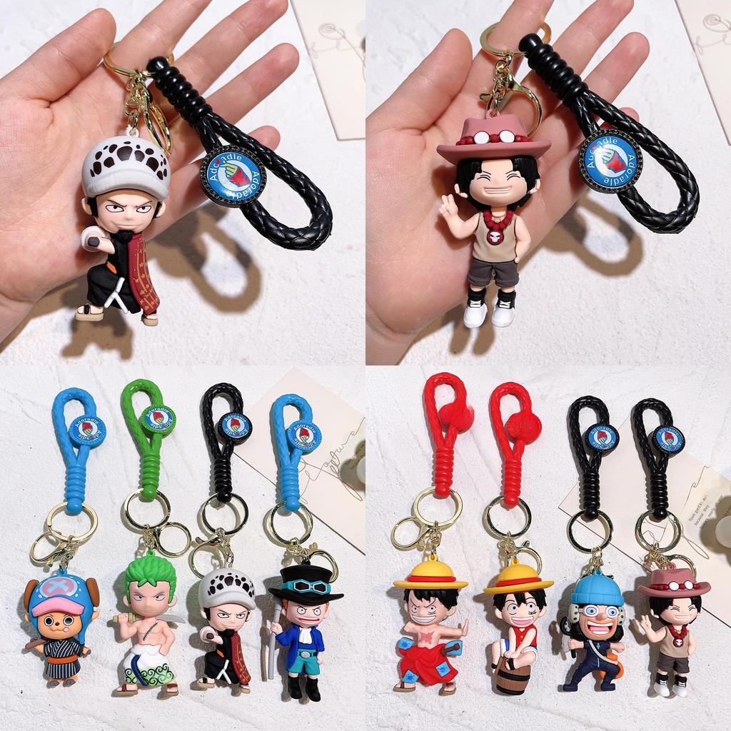 Stylish One Piece Keychain For Luffy Nami Sanji Zoro Fans Durable Silicone Accessory