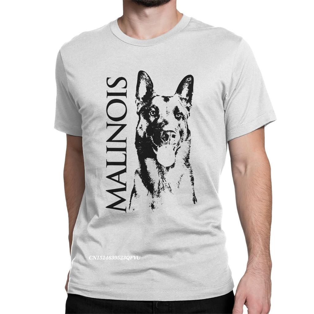 Malinois Köpek Belçika Çoban Köpeği Mechelaar Bol Tişört Erkek Pamuk Yenilik Tişört EMO Tişörtler Grafik Alternatif Giyim