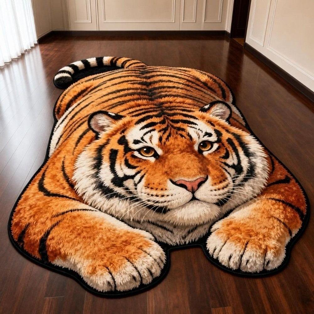 Multiple Sizes Bathroom Carpet Tiger Shape Bedside Rug Creativity Bedroom Floor Mat  Home Decor