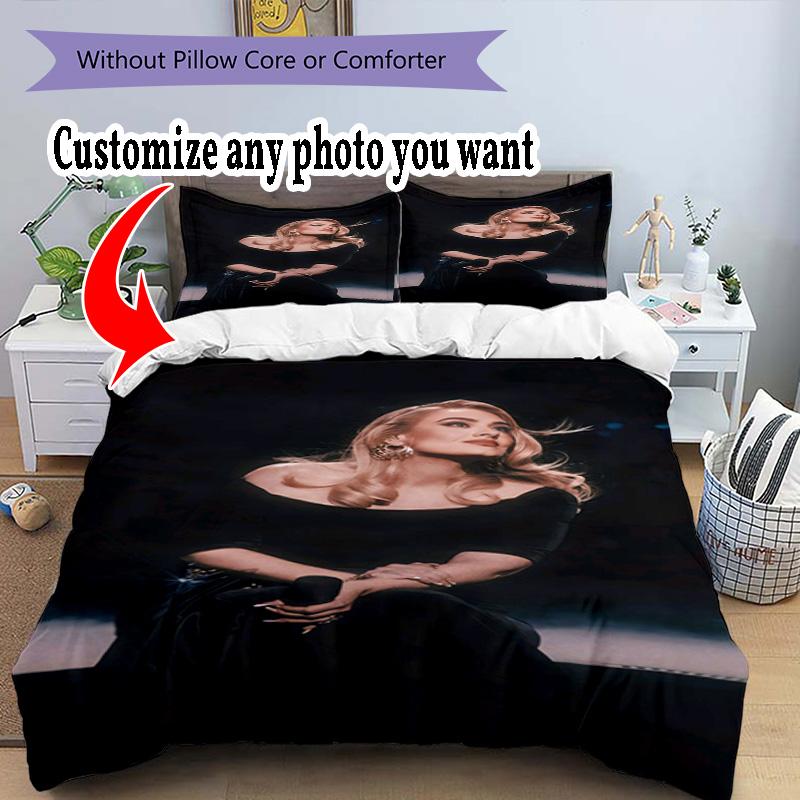 Personalizza Immagine Personalizza la tua foto Set Biancheria da Letto Copripiumino Traspirante con Federe Decorazione per la Casa Regalo di Compleanno