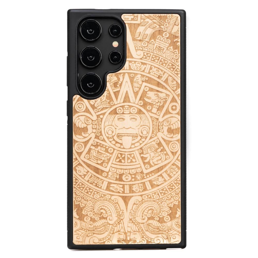 Bewood Wooden Case for Samsung Galaxy S24 Ultra Aztec Calendar Aniegre