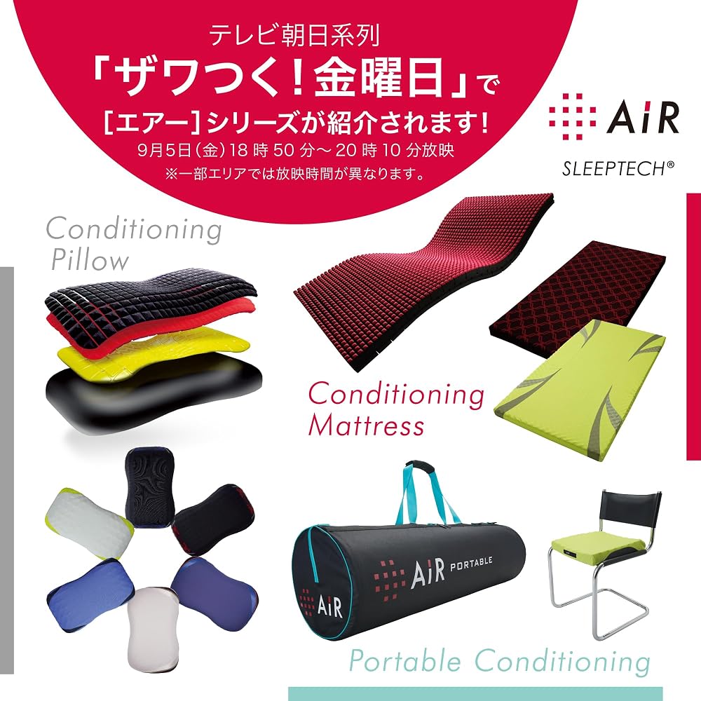 Nishikawa Air Portable Cushion 40x40cm Square Type, Textured Surface, Pressure Distribution,