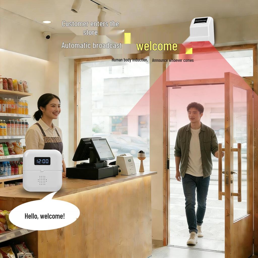 Chenji Welcome Doorbell: Visitor Sensor & Voice Broadcaster