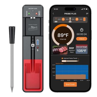 Kablosuz Et Termometresi Dijital Prob Termometresi Bluetooth 360FT Destek APP Fırın, Tütsüleme, Sous Vide için Uzaktan İzleme