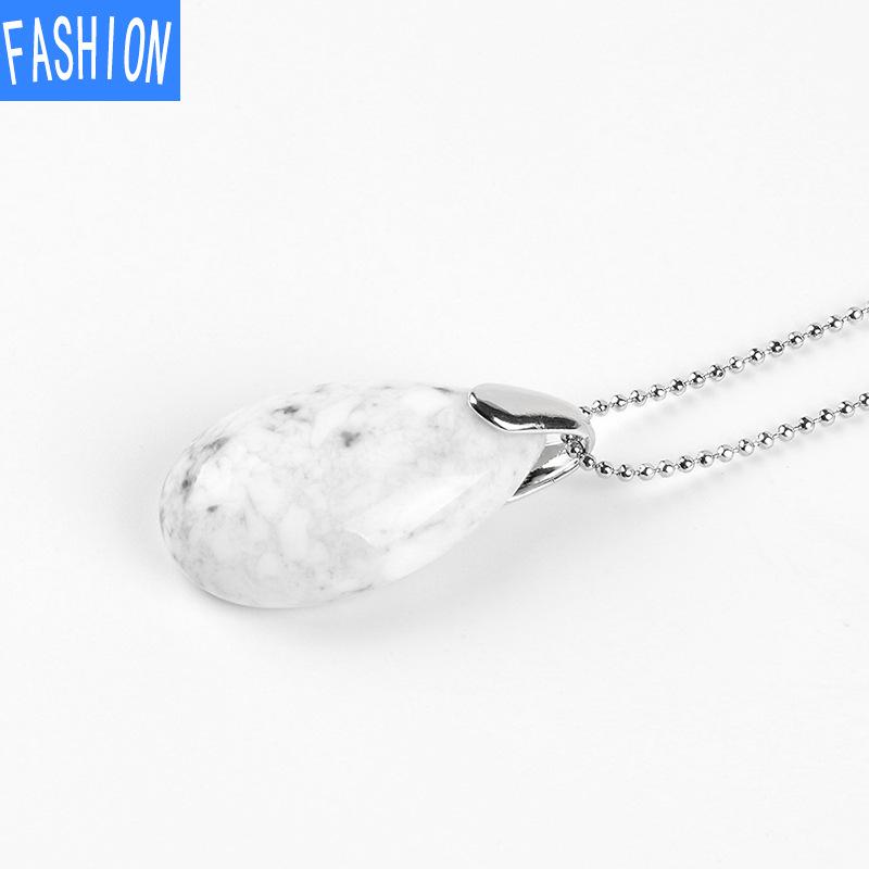 Popular Natural Stone Aura Crystal Teardrop Pendant