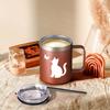 Livole Cat Goods Present Mug Insulating Lid with Straw 350ml Stainless Steel Cute Gift Women's Thermal/Cold (Rose Gold)