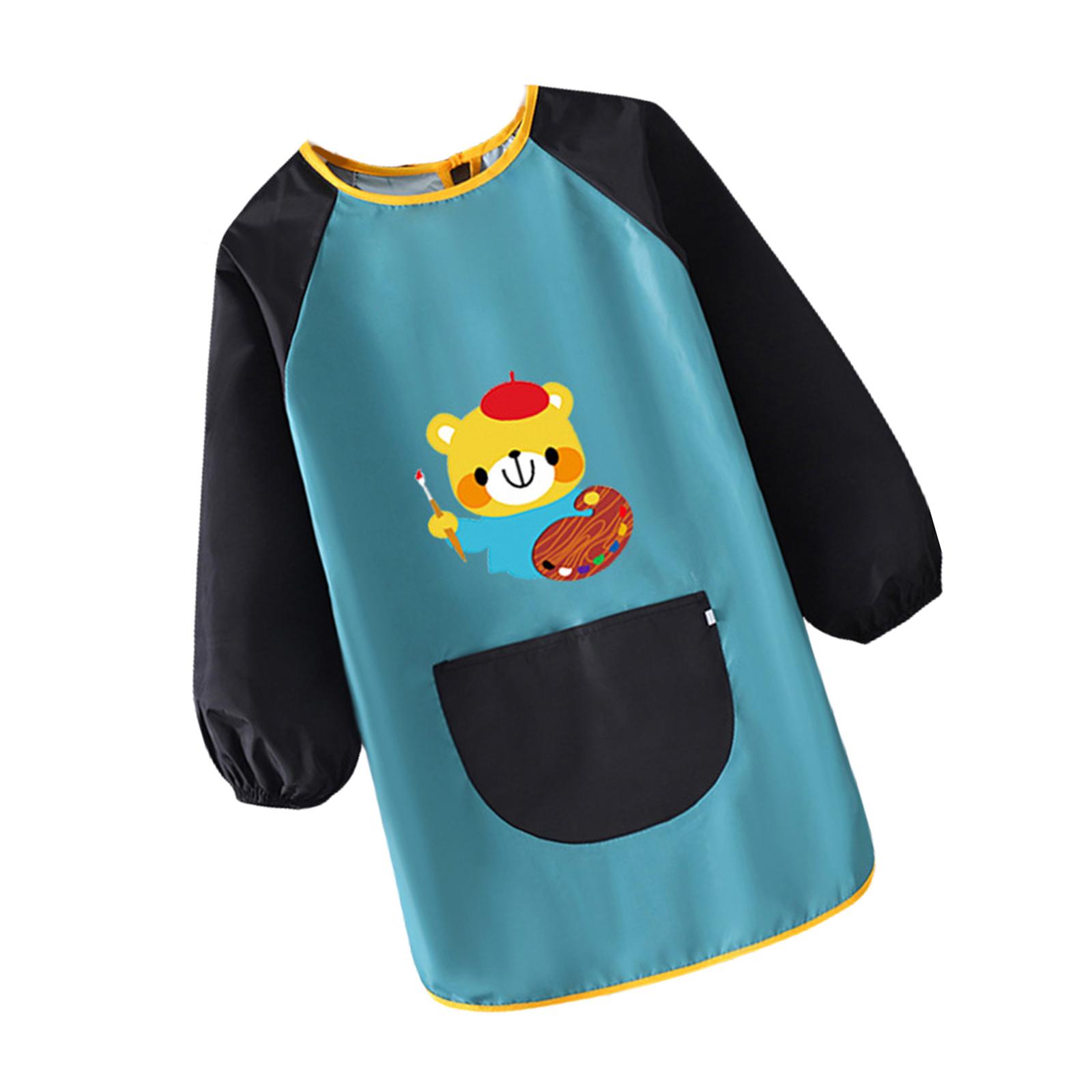 

Детский нагрудник водонепроницаемый детский халат для кормления детей, фартук для рисования, легко моется, для роста 100-124 см A