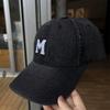 New Denim Baseball Cap for Men and Women, Versatile for All Seasons, Letter-printed Sunshade Cap with Wide Brim, Vintage Casual Hat