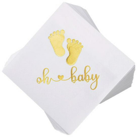 Anniversary & Birthday Hot-Stamped Children's Little Footprints Napkin Paper