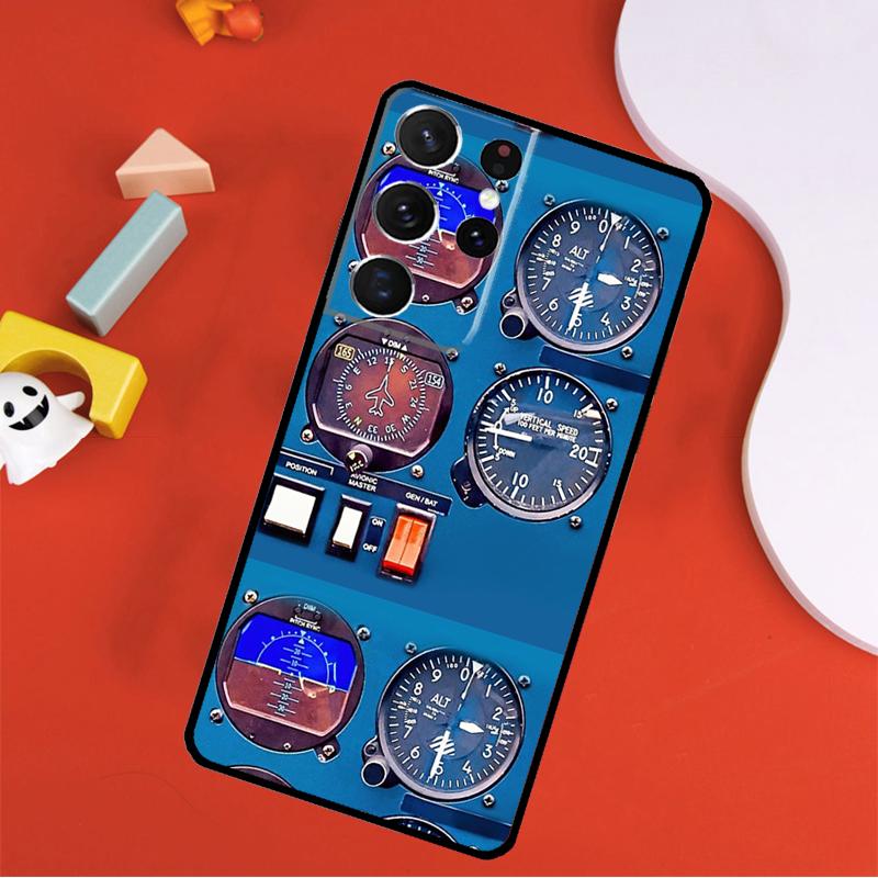 Aviation Airplane Instrument Phone Case For Samsung Galaxy S25 Ultra S24 Ultra S9 S10 S20 S21 S22 S24 Plus S23 FE Cover