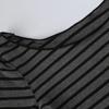 Japanese Basic Slim Long Sleeve Stripe Tee Off Shoulder O Neck Korean Street Style Spring Autumn Y2K Gray T Shirt Women
