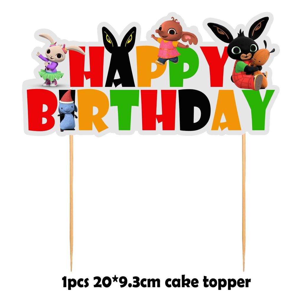Bing Kids Bunny Birthday Party Supplies Decor Balloon Banner Cupcake Prop Topper