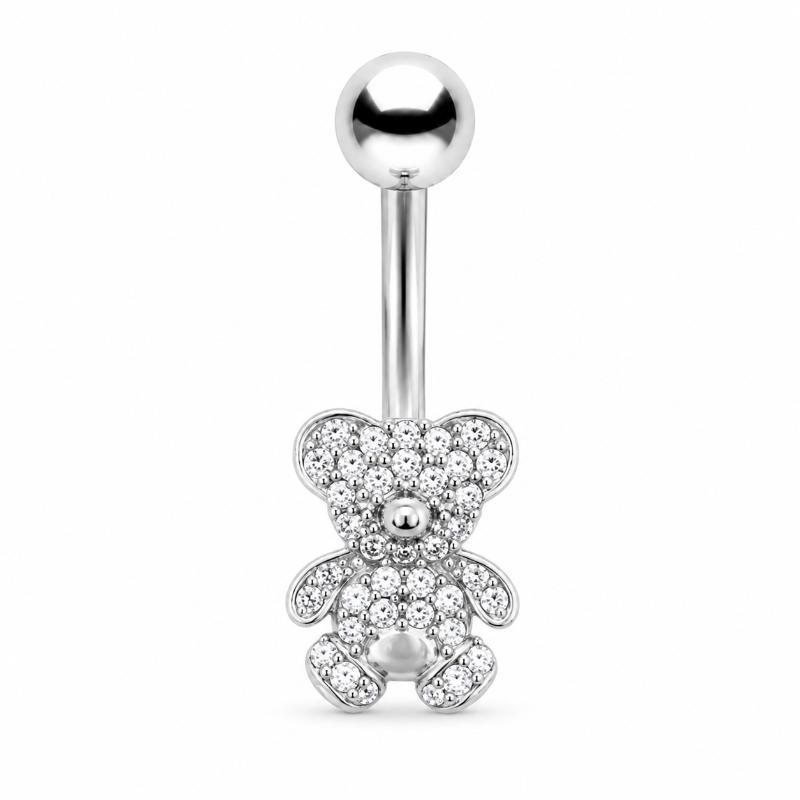 Silver Color Dangle Butterfly Flower Belly Button Ring Stainless Steel Sexy Navel Piercing Jewelry