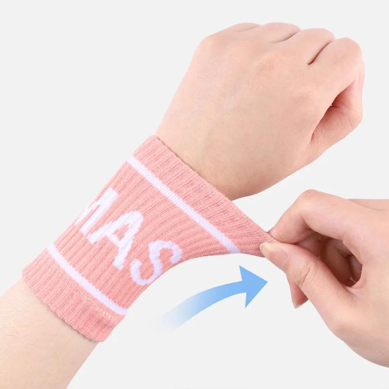 Durable And Safe 1 Pair Elastic Sport Wristband Basketball Volleyball Wrist Guard Golf Tennis Sweatband Wrist Band Fashion Colorful Wrist Support