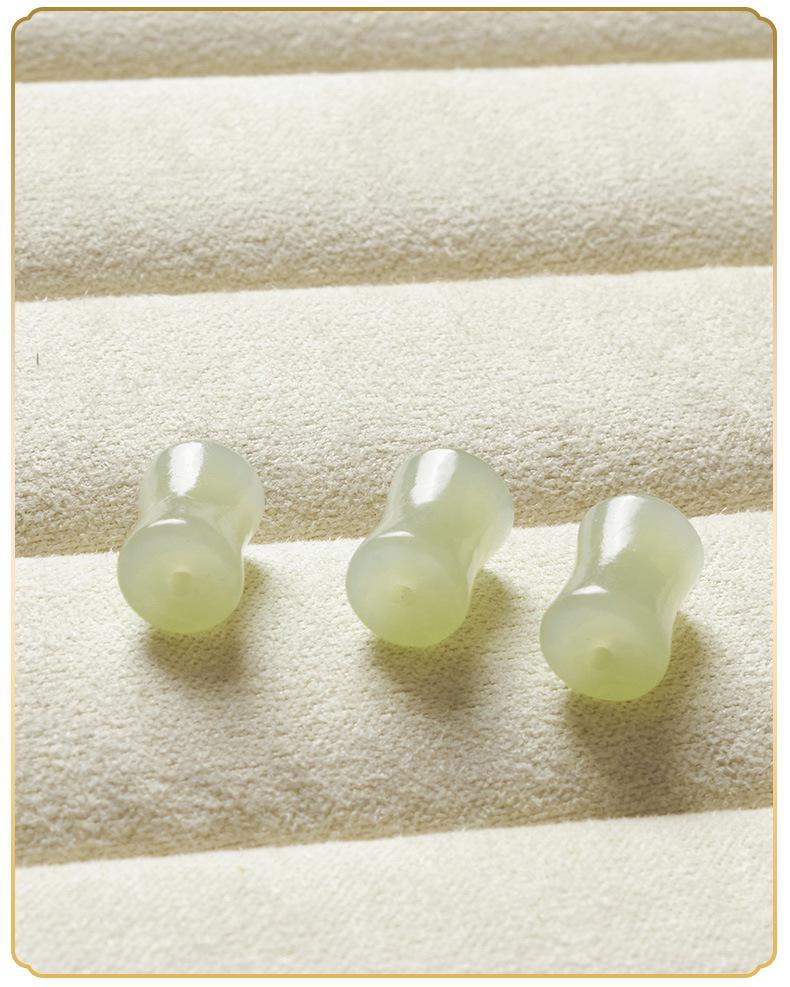 Natural Qinghai Hetian Jade Bamboo Barrel Beads for DIY Jewelry: Crystal Bracelet Xinjiang Jade Accessories