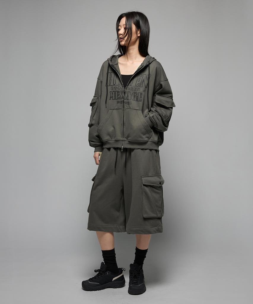 HEDER HELEN Damage Cargo Bermuda Pt Charcoal
