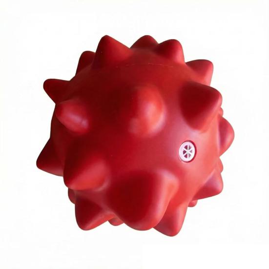 Pet Toys Elastic Bite-Resistant Rubber Dog Chew Toy with Built-In Sound Thorny Ball for Teeth Cleaning Interactive Tug-of-War Play for Small Medium A