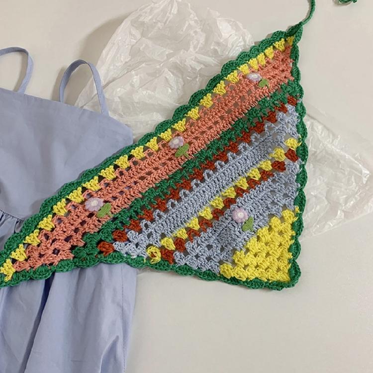 French Style Flower Headscarf Photo Hair Scarf Music Festival Hair Ornaments