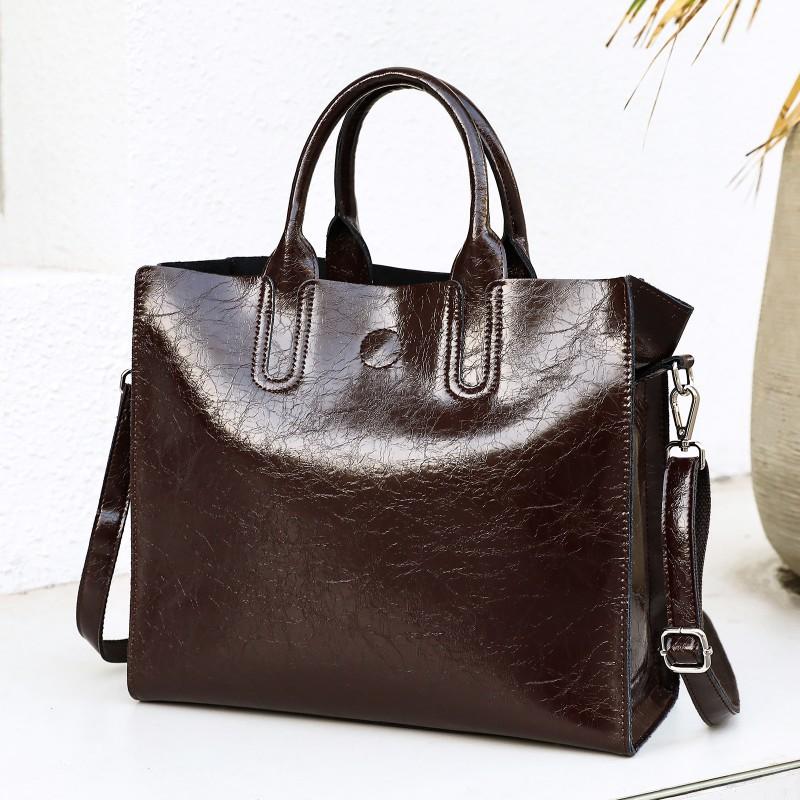 Real Cowhide Women s Tote Bag Genuine Leather Large Capacity Handbag High-end Shoulder Crossbody