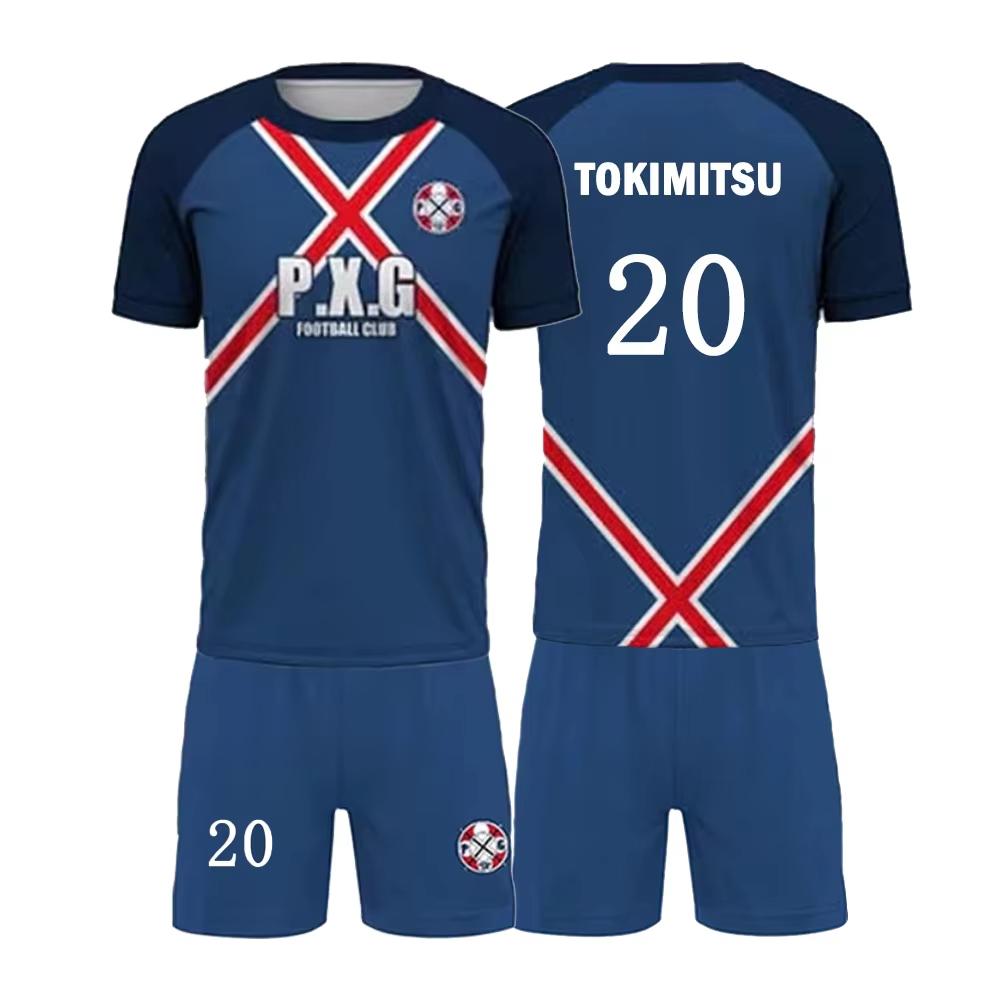 Costum Sport Fotbal Anime Albastru Lock P.X.G Nou pentru Bărbați Modă Sport 3D Imprimat Joc de Rol Tricou Pantaloni Scurți Set Două Piese Pentru Copii